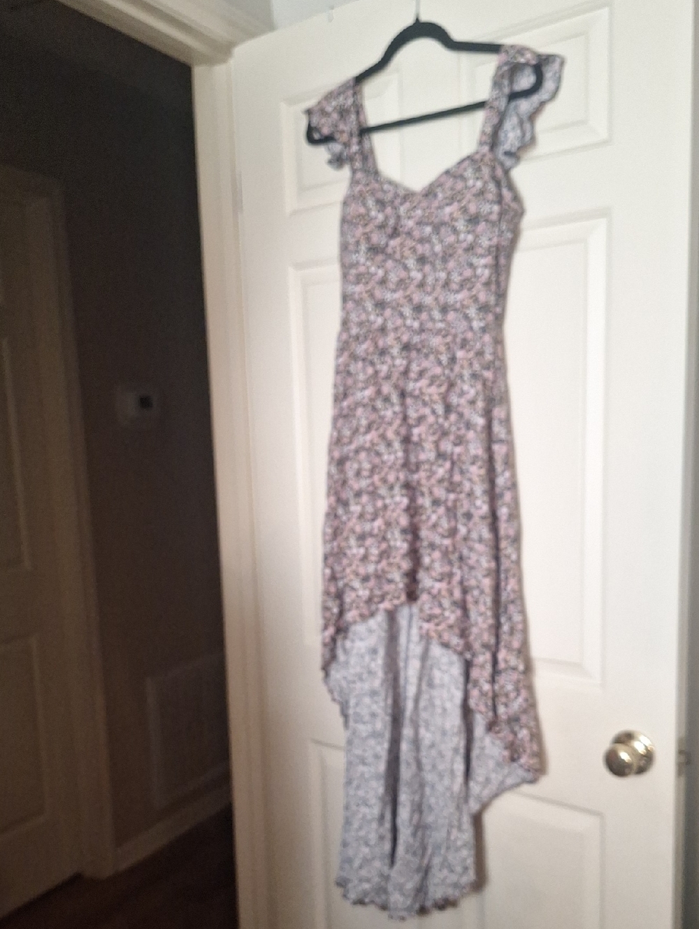As U Wish Floral High-Low Dress in Pink and Navy